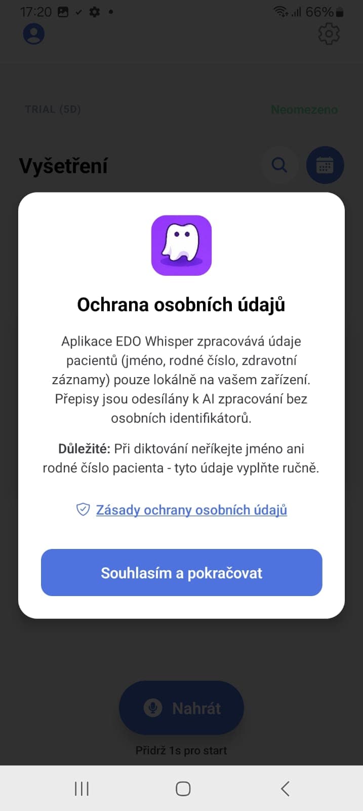 Modal Ochrana osobních údajů